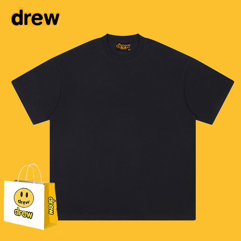 Drew T-shirts Smiley Face Letter Print Short-Sleeve