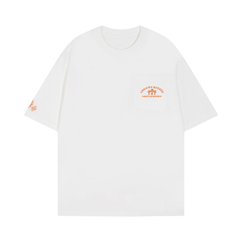 CHH Chrome Heart T Shirts CROW Summer Short Sleeve Embroidery Crew Neck Loose