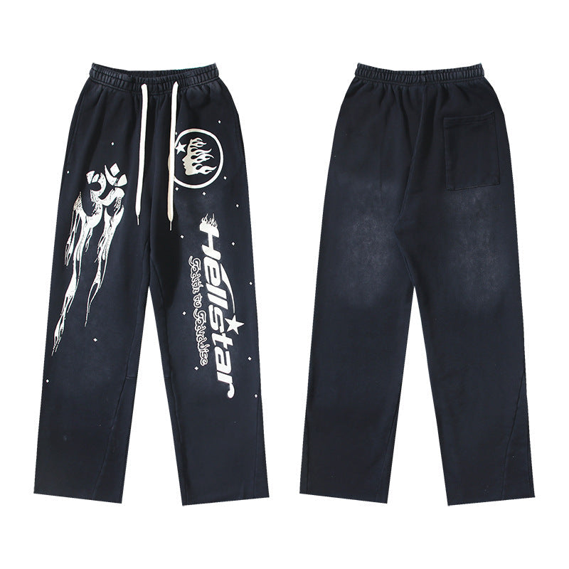 Hellstar Hoodie & Pants Wash Water Make Old Hoodies Sweater Trousers