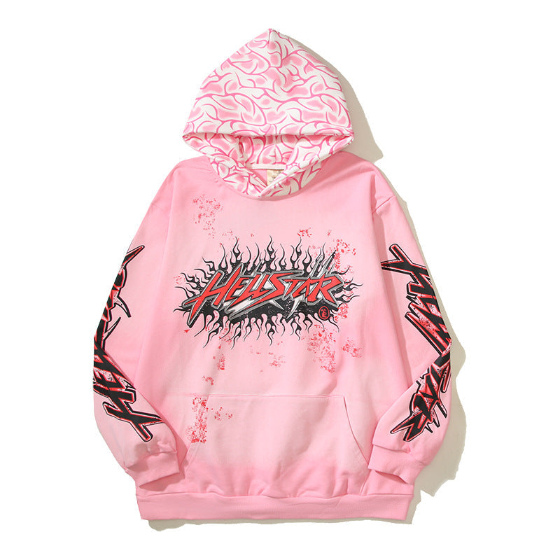 Hellstar Hoodie Hand Painted Graffiti Printing